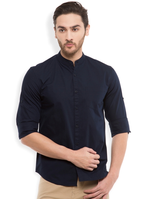 

HIGHLANDER Men Navy Slim Fit Solid Casual Shirt, Navy blue