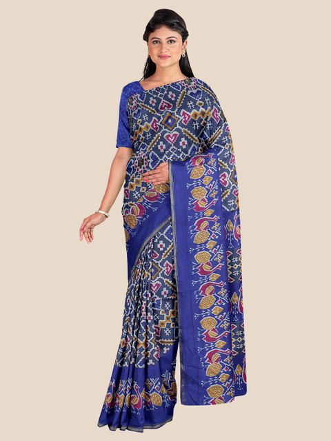 

KLM Fashion Mall Blue & Yellow Ethnic Motifs Zari Silk Blend Saree