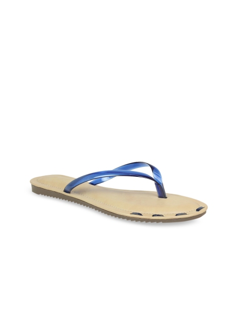 

Inc 5 Women Blue Embellished T-Strap Flats