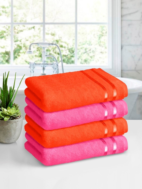 

Story@home Set Of 4 450GSM Bath Towels, Pink