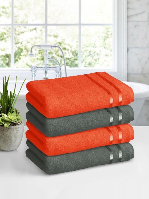 

Story@home Set Of 4 450GSM Bath Towels, Orange