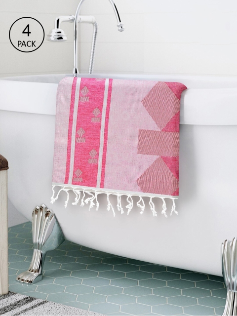 

Story@home Set Of 4 200GSM Bath Towels, Pink