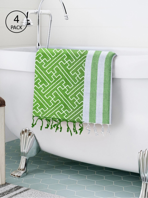 

Story@home Set Of 4 200GSM Bath Towels, Green