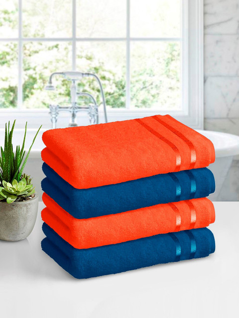 

Story@home Set of 4 Pure Cotton 450 GSM Bath Towel, Orange