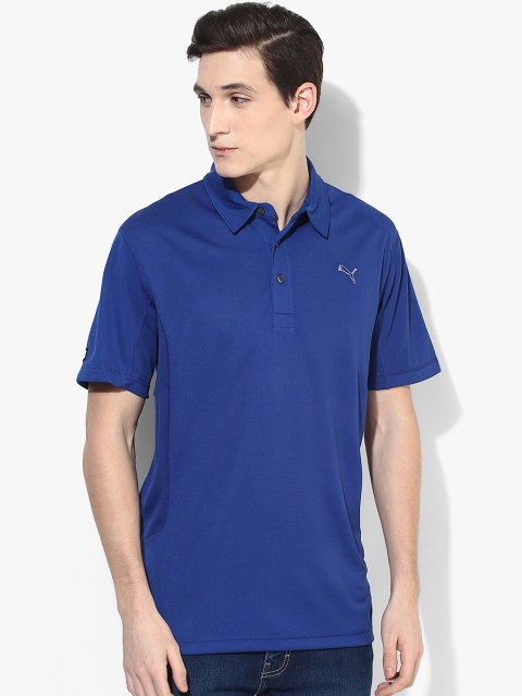 

PUMA Men Navy Polo Collar T-shirt, Navy blue