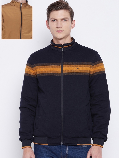 

Okane Men Mustard & Navy Blue Reversible Padded Jacket