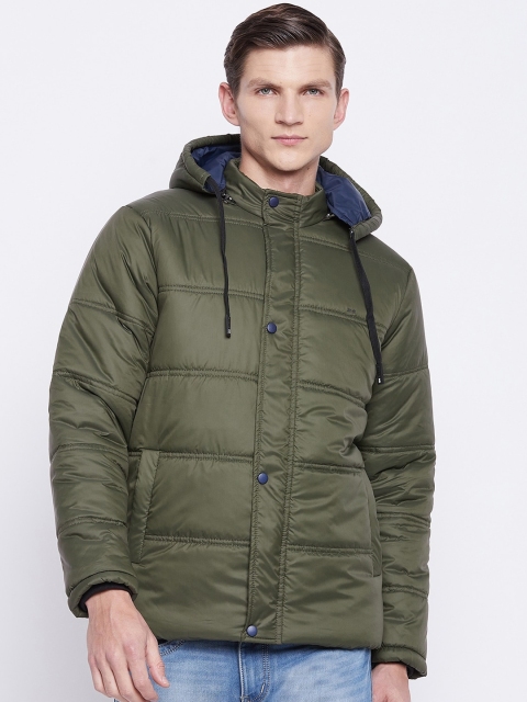 

Okane Men Olive Solid Lightweight Padded Jacket