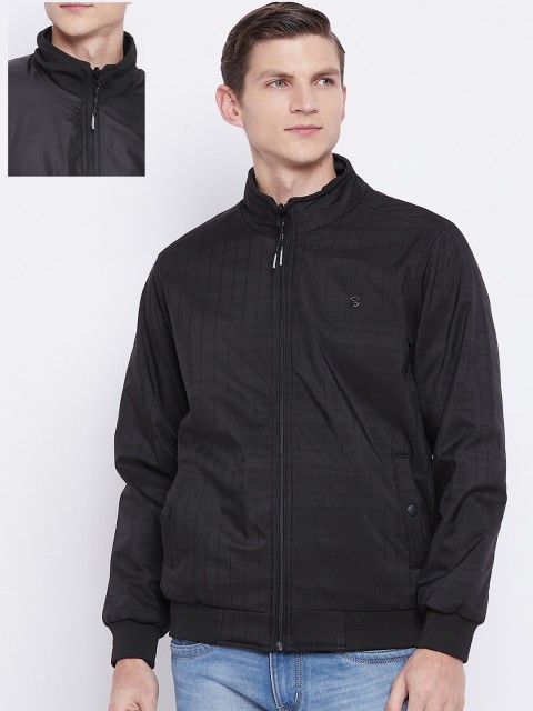 

Okane Men Black Reversible Bomber Jacket