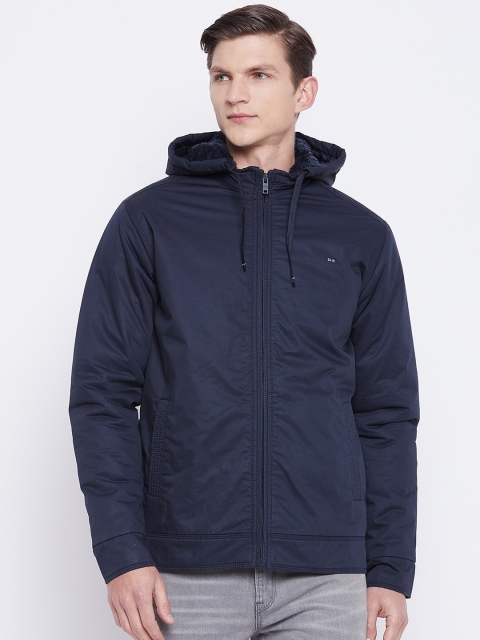 

Okane Men Navy Blue Lightweight Bomber Jacket