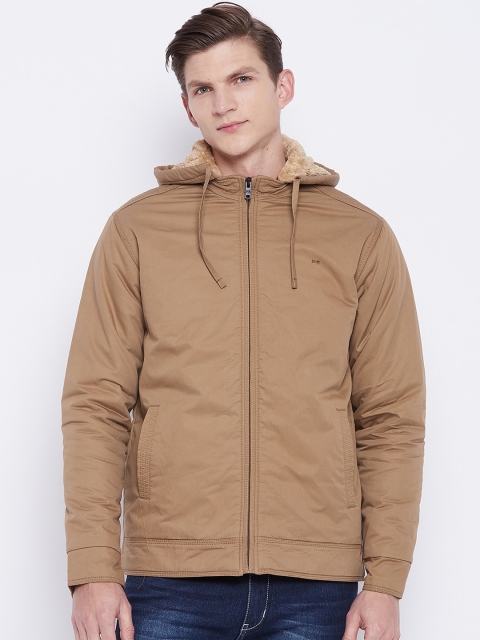 

Okane Men Khaki Lightweight Cotton Hooded Tailored Jacket