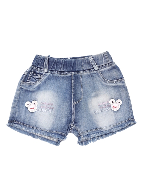 

Lil Lollipop Girls Blue Washed Pure Cotton Denim Shorts