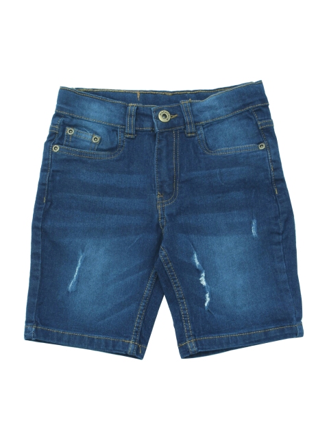 

Lil Lollipop Kids Blue Distressed Pure Cotton Denim Shorts