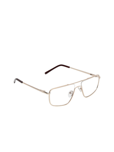 

CRIBA Unisex Clear Lens & Gold-Toned Square Sunglasses with UV Protected Lens