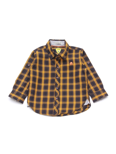 

Lil Lollipop Boys Orange Checked Casual Shirt