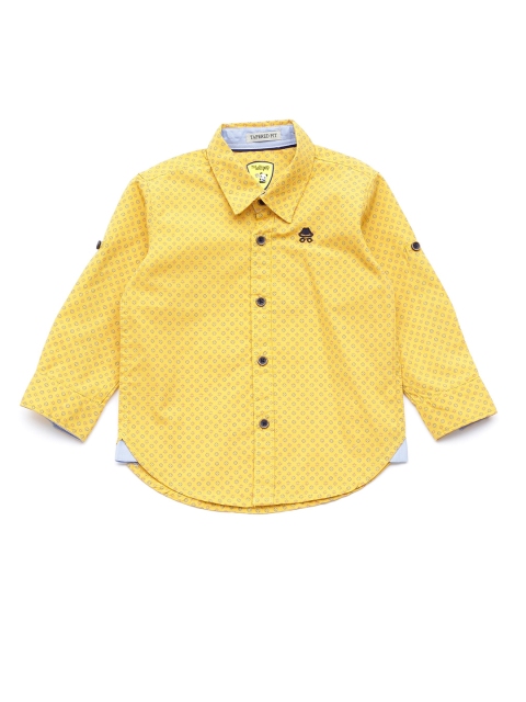 

Lil Lollipop Boys Mustard Pure Cotton Casual Shirt