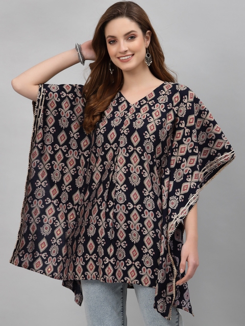 

TANKHI Women Blue Ethnic Motifs Printed Anarkali Kurta