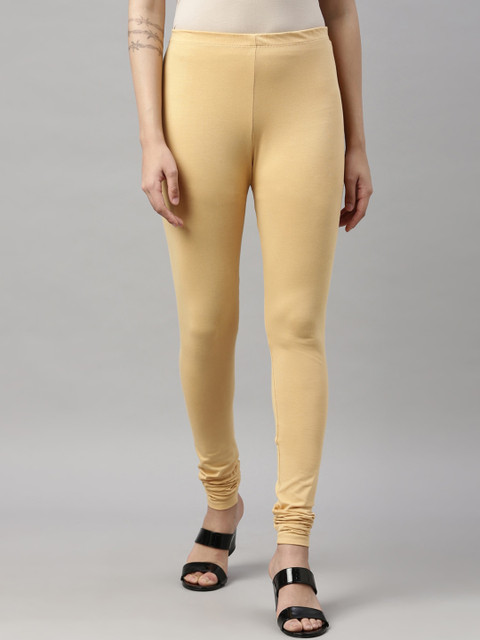 

GOLDSTROMS Women Beige Solid Churidar-Length Leggings