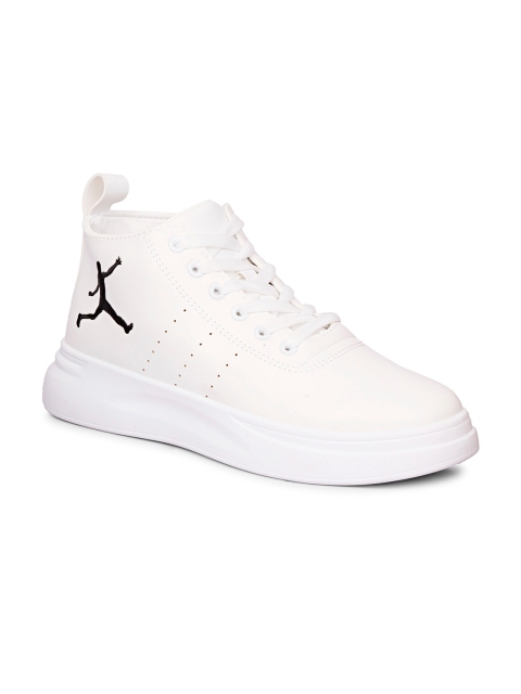 

CIPRAMO SPORTS Men White Solid High-Top Sneakers
