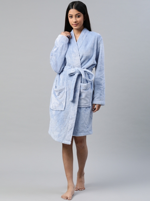 

Marks & Spencer Women Blue Solid Bath Robe