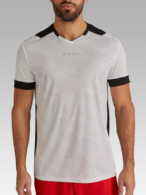 

Kipsta By Decathlon Men White & Black Football Jersey F500