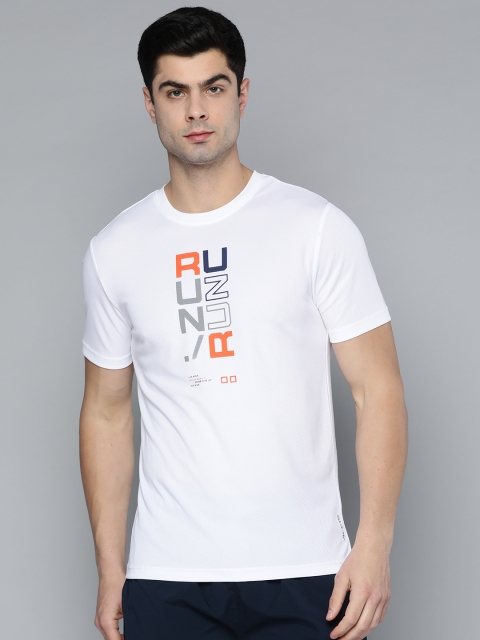 

Alcis Men White & Orange Typography Printed T-shirt