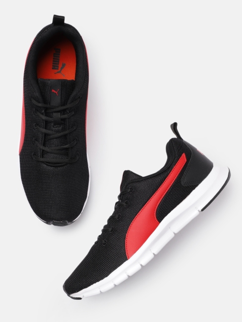 

Puma Men Black & Red Flex Bar Sneakers