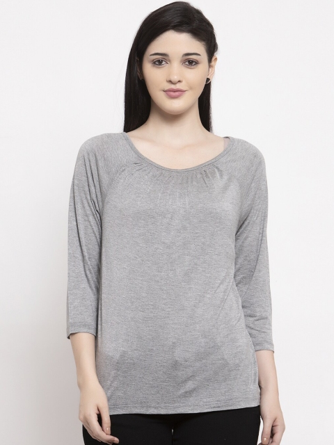 

UnaOne Women Grey Cotton T-shirt