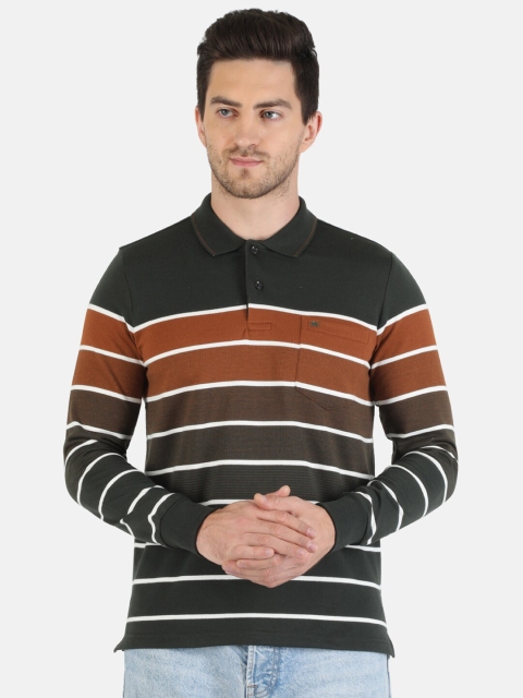 

Monte Carlo Men Multicoloured Striped Polo Collar Pockets T-shirt, Multi