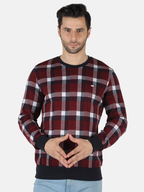 

Monte Carlo Men Maroon & White Checked Wool T-shirt