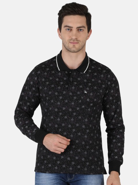 

Monte Carlo Men Black Printed Polo Collar T-shirt, Multi