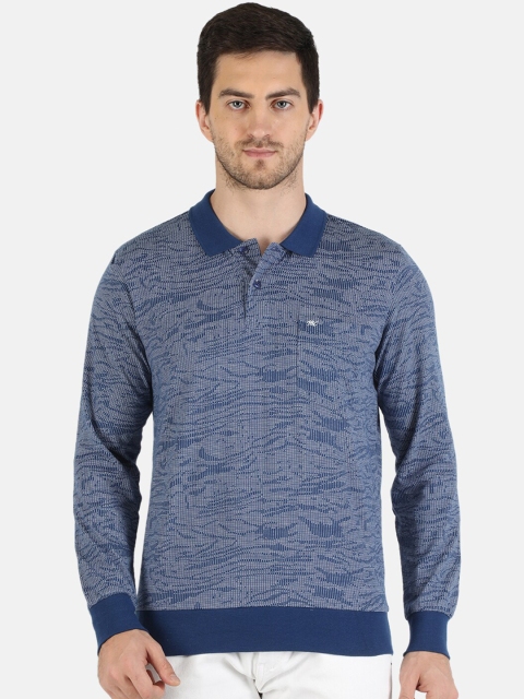 

Monte Carlo Men Blue Polo Collar Pockets T-shirt