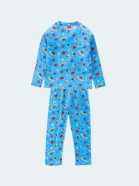 

Kanvin Boys Blue Printed Night suit