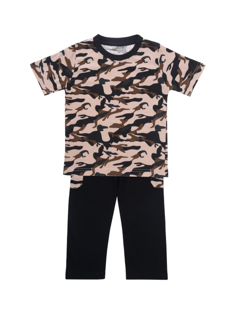 

Kanvin Boys Black & Beige Night suit