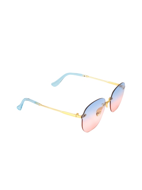 

Floyd Unisex Blue Lens & Gold-Toned Oval Sunglasses with UV Protected Lens