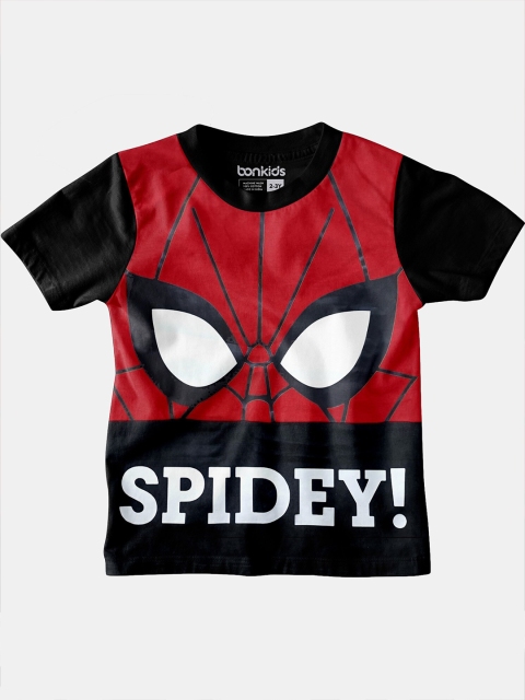 

BONKIDS Boys Red Spider-Man Printed T-shirt