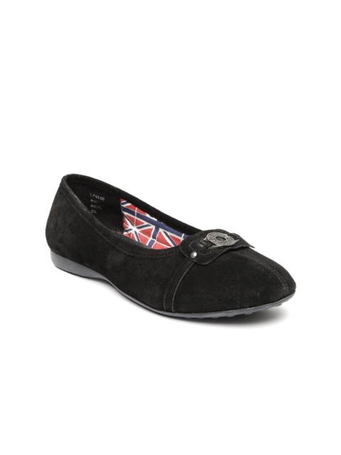

Lee Cooper Women Black Suede Ballerinas