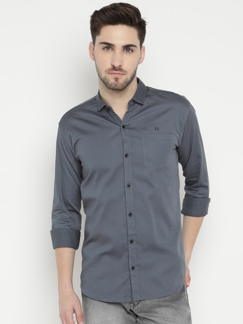 

V2 Value & Variety Men Grey Satin Casual Shirt