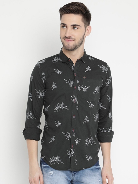 

V2 Value & Variety Men Charcoal Floral Printed Casual Shirt