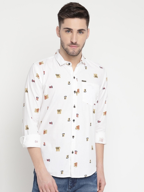 

V2 Value & Variety Men White Printed Cotton Casual Shirt