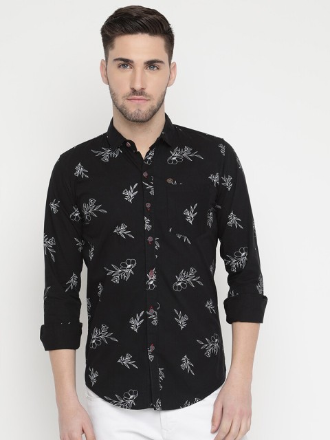 

V2 Value & Variety Men Black Floral Printed Cotton Casual Shirt