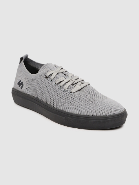 

Flatheads Men Grey Solid Lightweight Breathable Regular Sneakers
