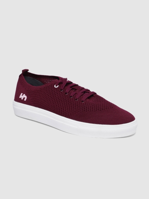 

Flatheads Men Burgundy Solid Lightweight Breathable Regular Sneakers