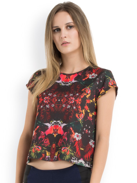 

Kazo Women Multicoloured Floral Print Crop Top, Multi
