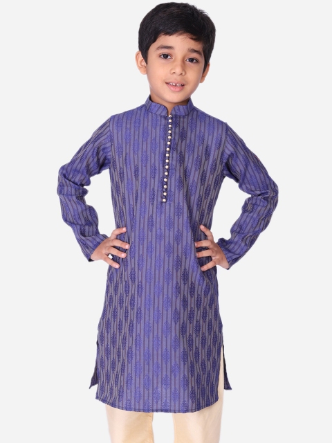 

NAMASKAR Boys Blue Woven Design Kurta