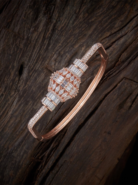 

Kushal's Fashion Jewellery Rose Gold-Toned & White Zircon Embellished Bangle
