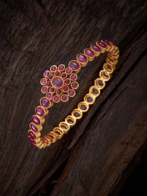 

Kushal's Fashion Jewellery Gold-Plated & Red Ruby Spinel Bangle