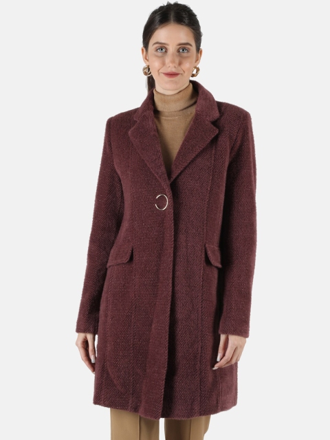 

Monte Carlo Women Purple Cotton Blend Solid Coat