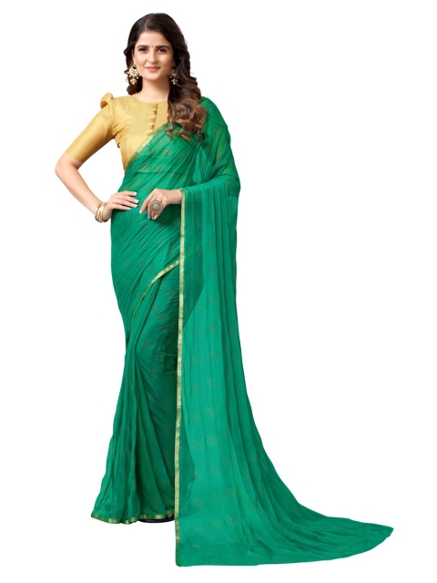 

KALINI Green & Gold-Toned Saree