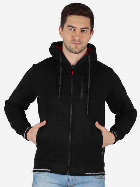 

Monte Carlo Men Black Hooded Cotton Blend Sweatshirt