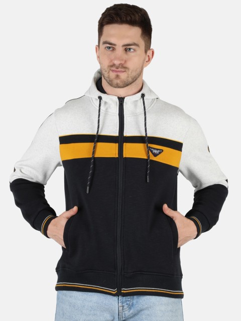 

Monte Carlo Men Multicoloured Colourblocked Hooded Sweatshirt, Multi